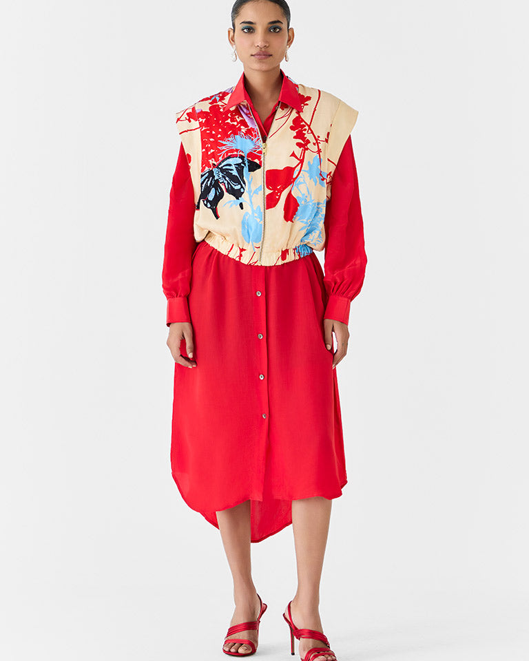 Cream Ikigai Bolero & Shirt Dress Set SETS IKKIVI