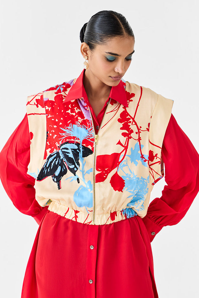 Cream Ikigai Bolero & Shirt Dress Set SETS IKKIVI