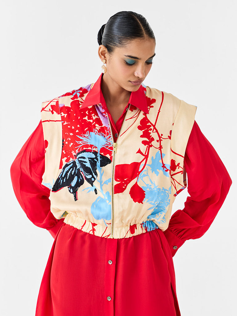 Cream Ikigai Bolero & Shirt Dress Set SETS IKKIVI