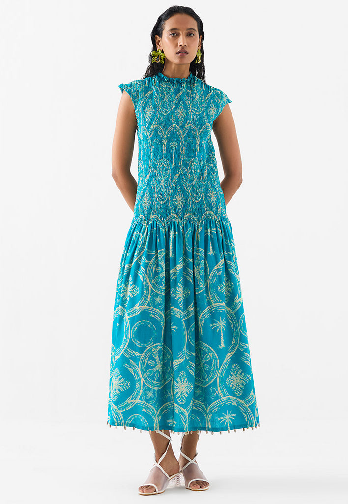 Coconut Palm Ruching Dress DRESSES IKKIVI