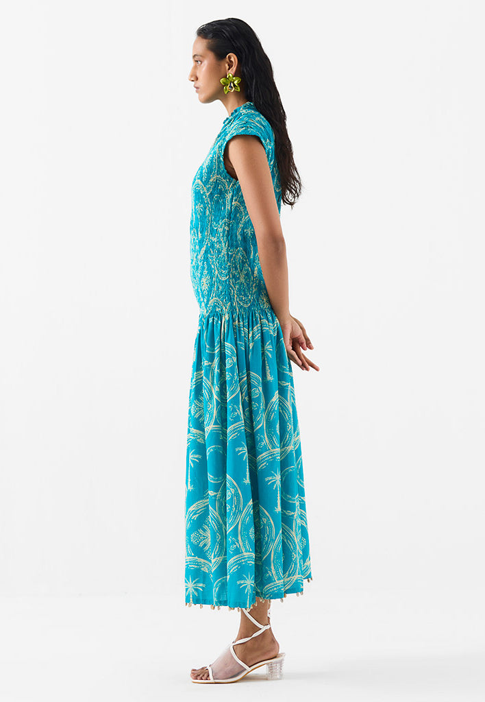 Coconut Palm Ruching Dress DRESSES IKKIVI