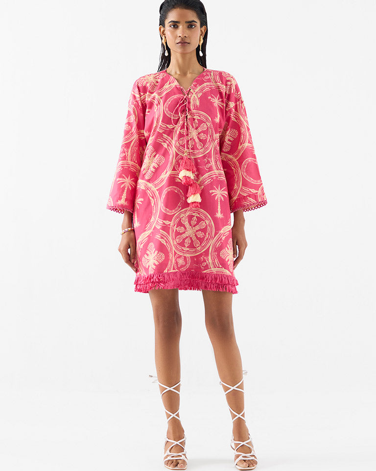 Areca Palm Sleeves Dress DRESSES IKKIVI