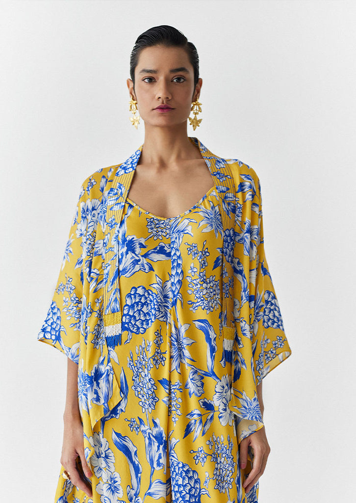 Yellow Pineapple Jumpsuit & Cape Set SETS IKKIVI