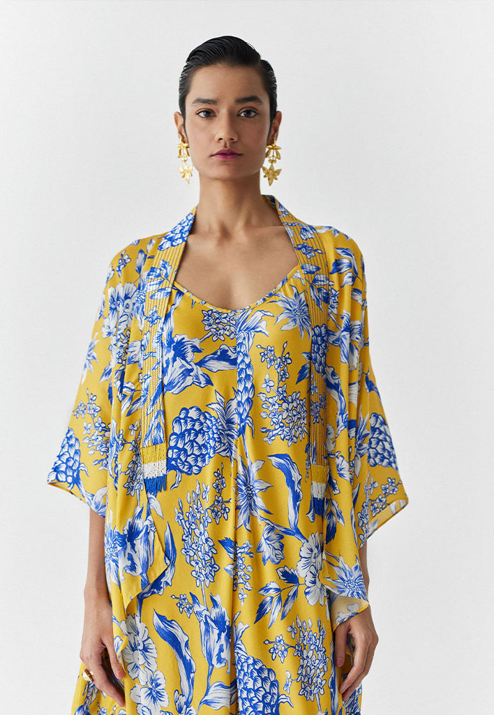 Yellow Pineapple Jumpsuit & Cape Set SETS IKKIVI