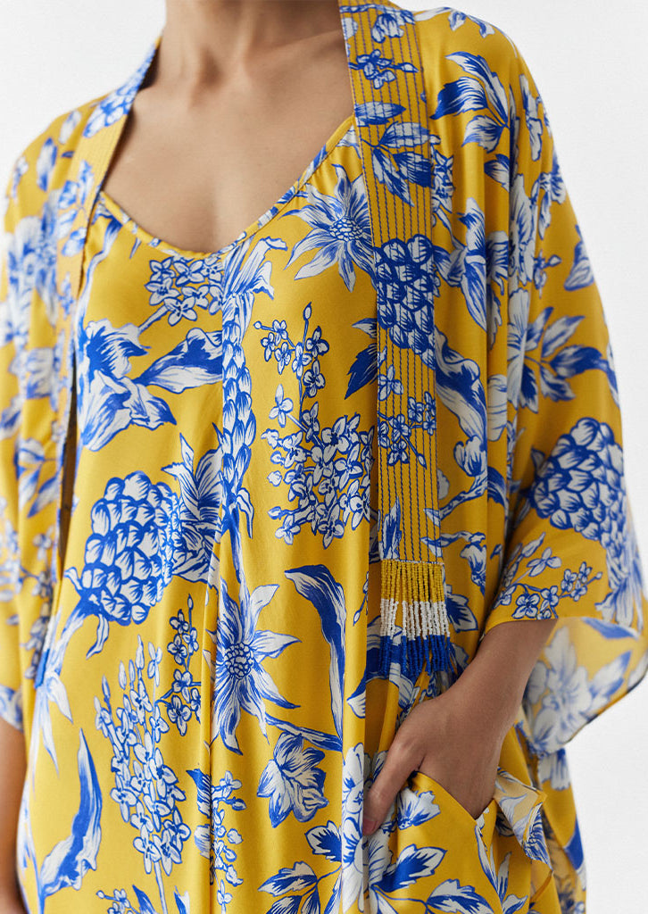 Yellow Pineapple Jumpsuit & Cape Set SETS IKKIVI