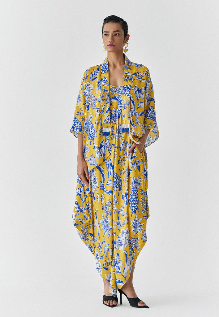 Yellow Pineapple Jumpsuit & Cape Set SETS IKKIVI