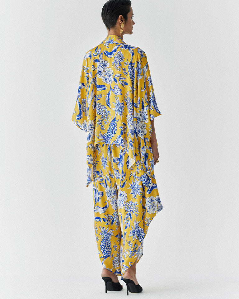 Yellow Pineapple Jumpsuit & Cape Set SETS IKKIVI