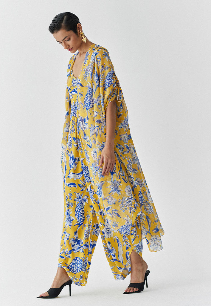 Yellow Pineapple Jumpsuit & Cape Set SETS IKKIVI