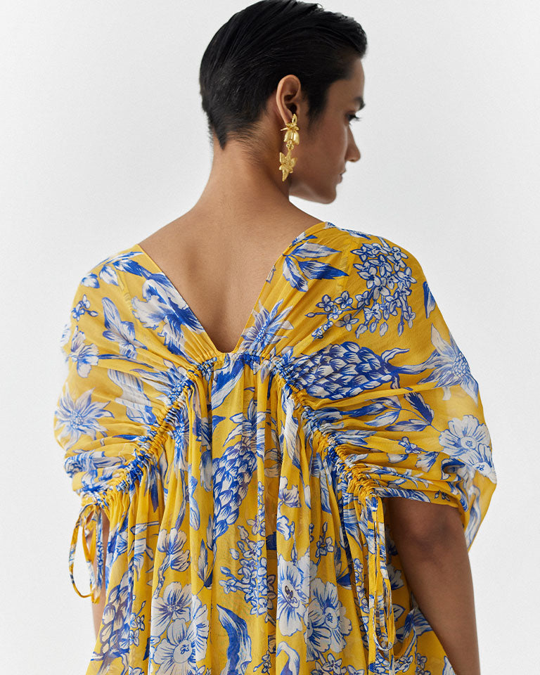 Yellow Pineapple Jumpsuit & Cape Set SETS IKKIVI