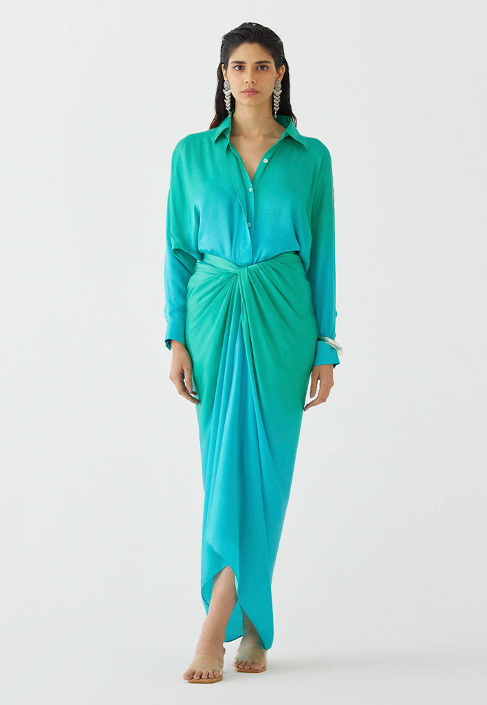 Caspian Shirt Draped Dress DRESSES IKKIVI