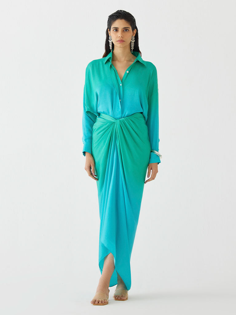 Caspian Shirt Draped Dress DRESSES IKKIVI