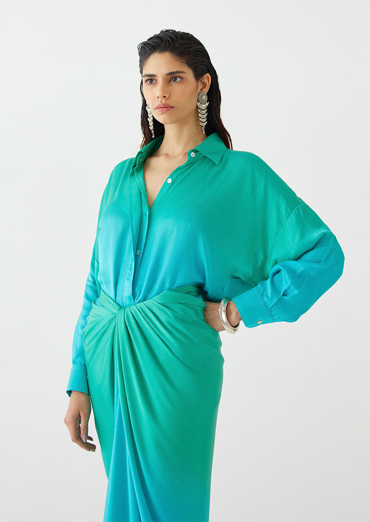 Caspian Shirt Draped Dress DRESSES IKKIVI