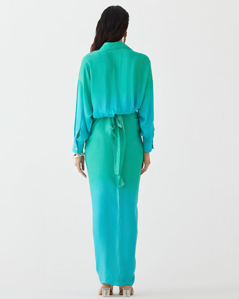 Caspian Shirt Draped Dress DRESSES IKKIVI