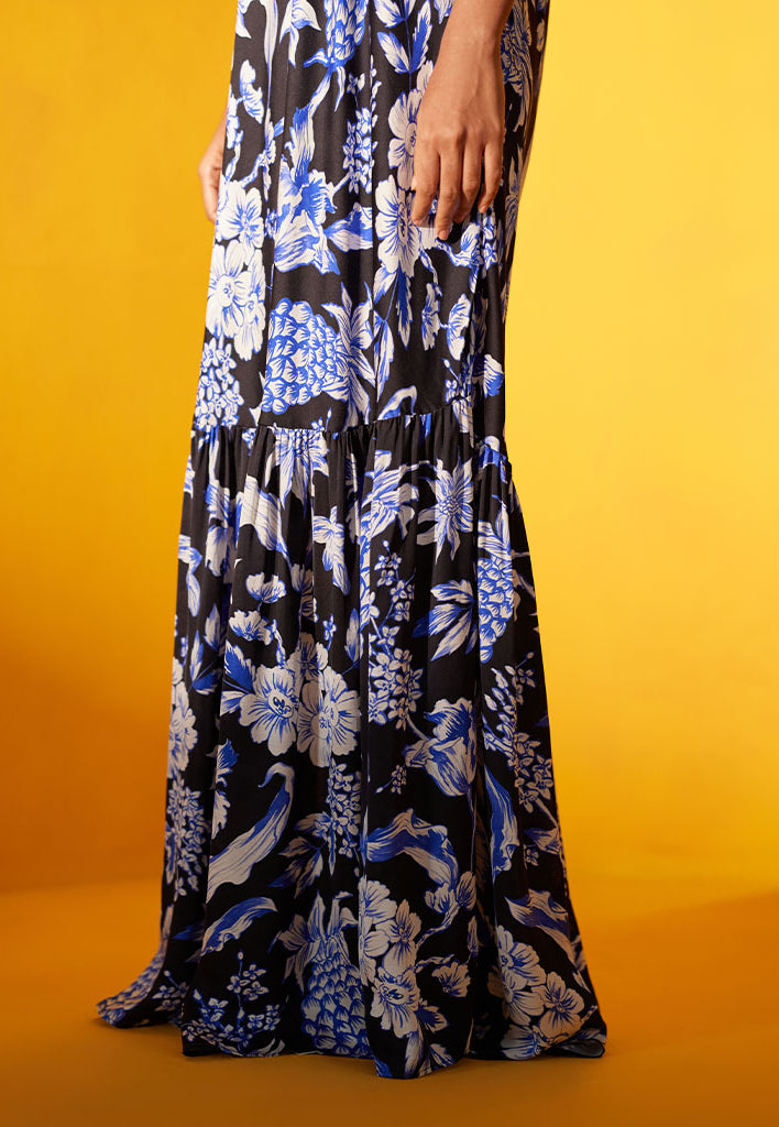 Black Pineapple Halter Dress DRESSES IKKIVI