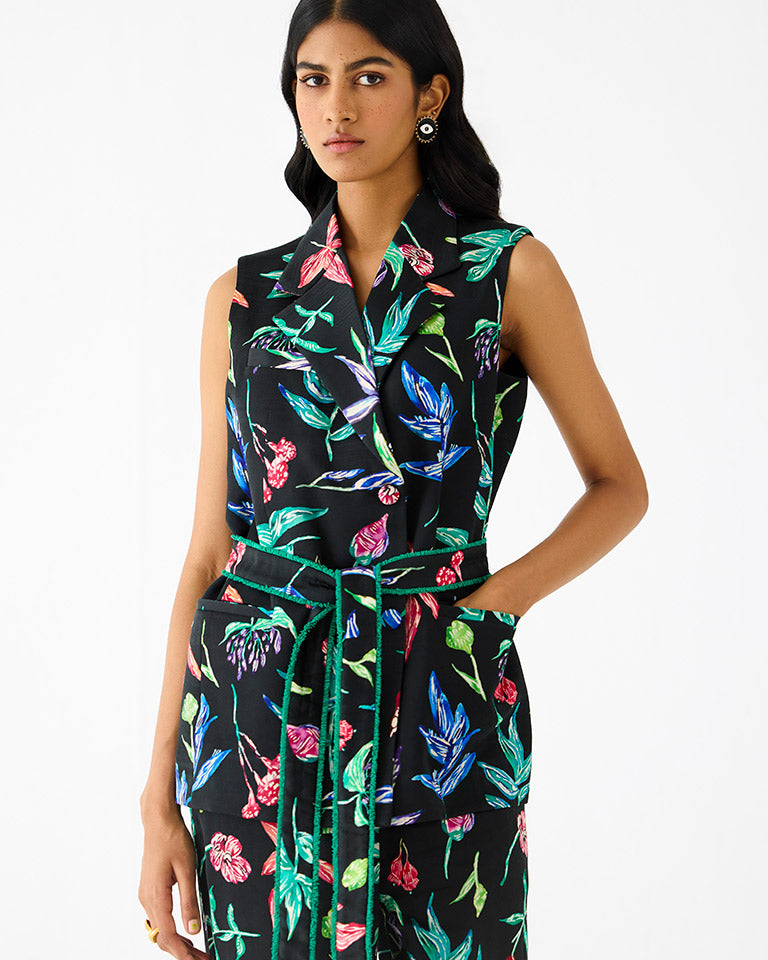 Black Botanica Blazer Set SETS IKKIVI