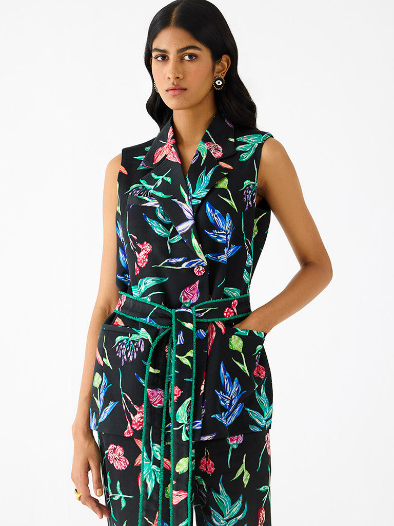 Black Botanica Blazer Set SETS IKKIVI