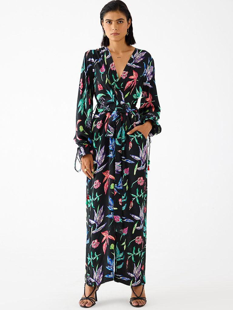 Black Botanica Jumpsuit JUMPSUITS IKKIVI