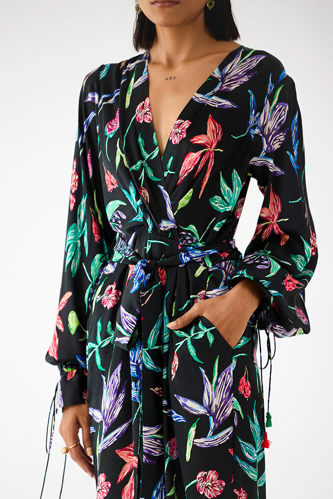 Black Botanica Jumpsuit JUMPSUITS IKKIVI