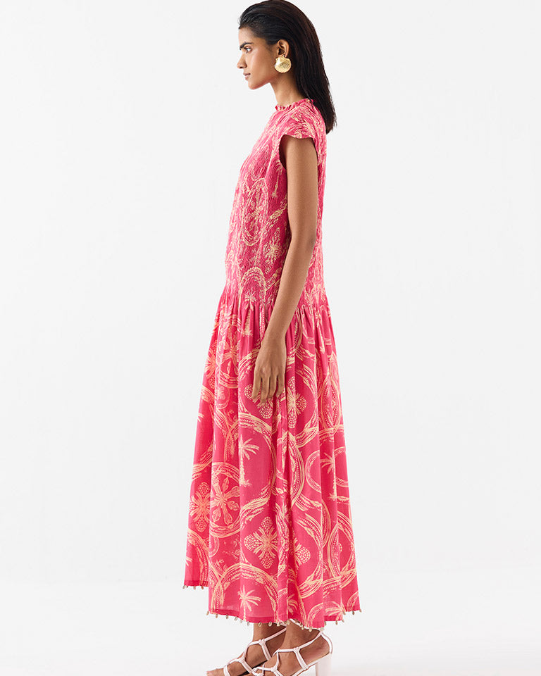 Areca Palm Ruching Dress DRESSES IKKIVI