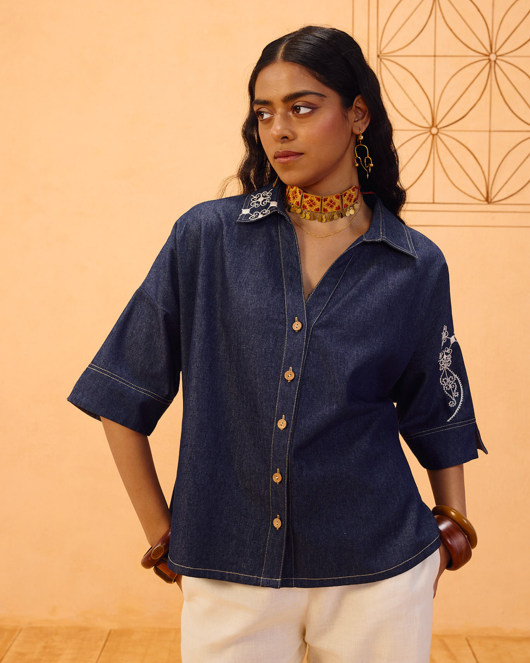 Rooted Sustainable Denim Shirt TOPS SUI