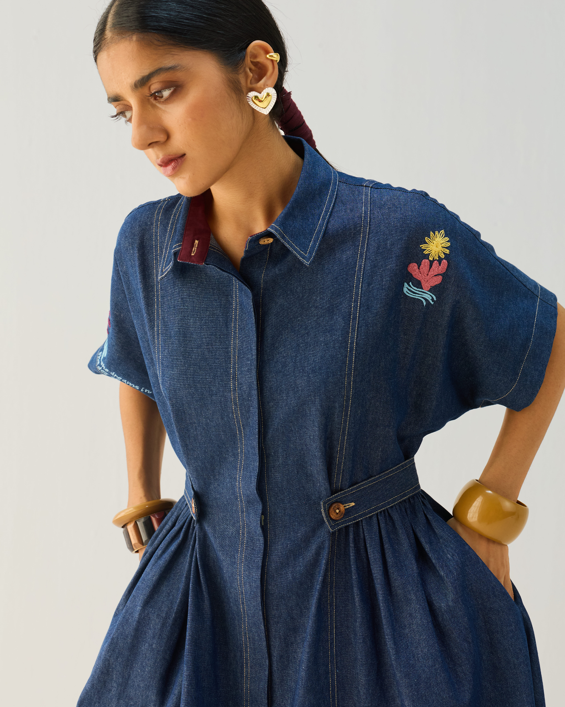 Shades Of Blue Denim Dress DRESSES SUI