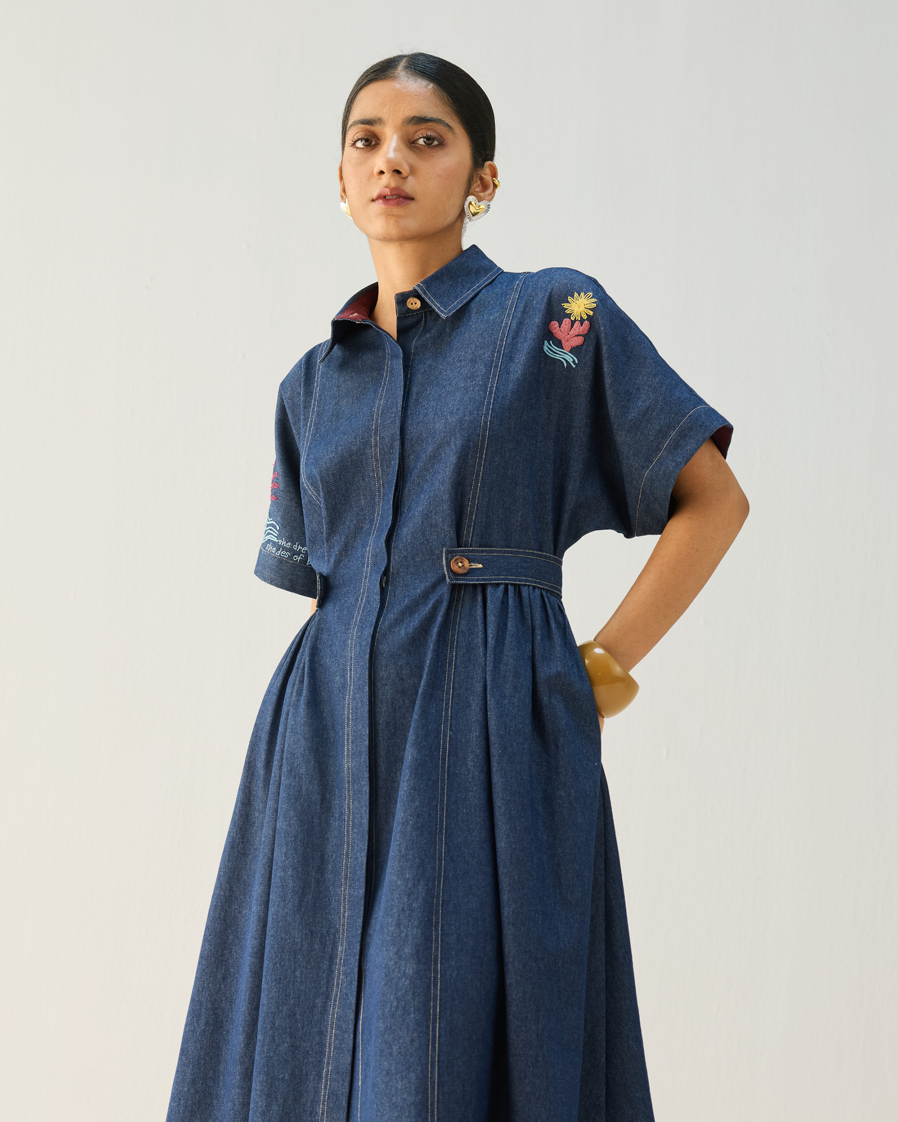 Shades Of Blue Denim Dress DRESSES SUI