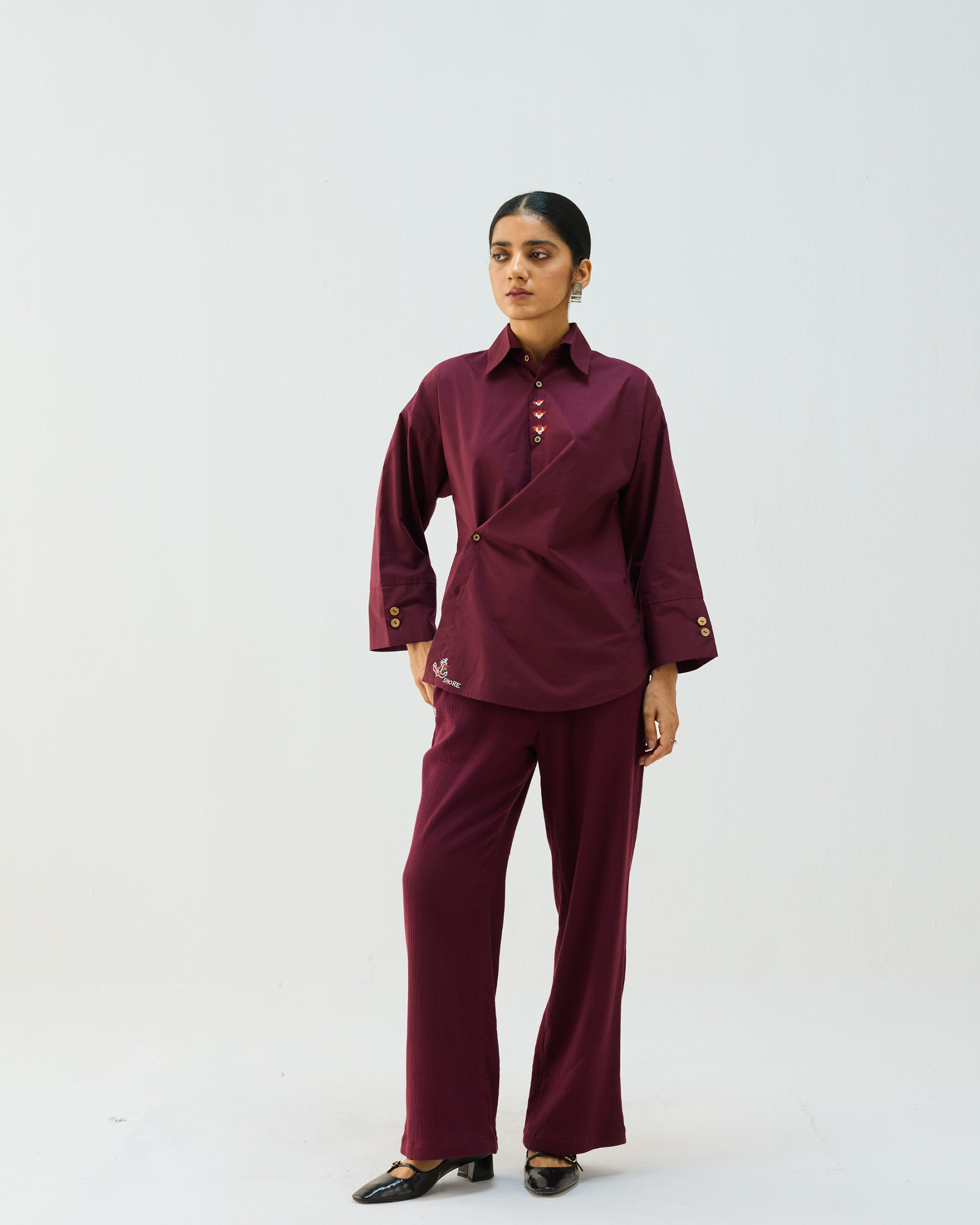 Stillness Organic Cotton Wrap Shirt TOPS SUI