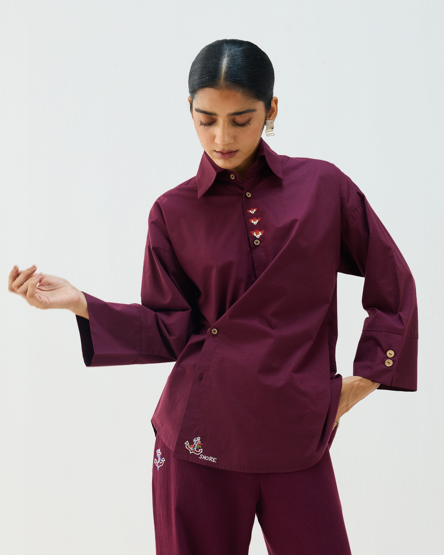 Stillness Organic Cotton Wrap Shirt TOPS SUI