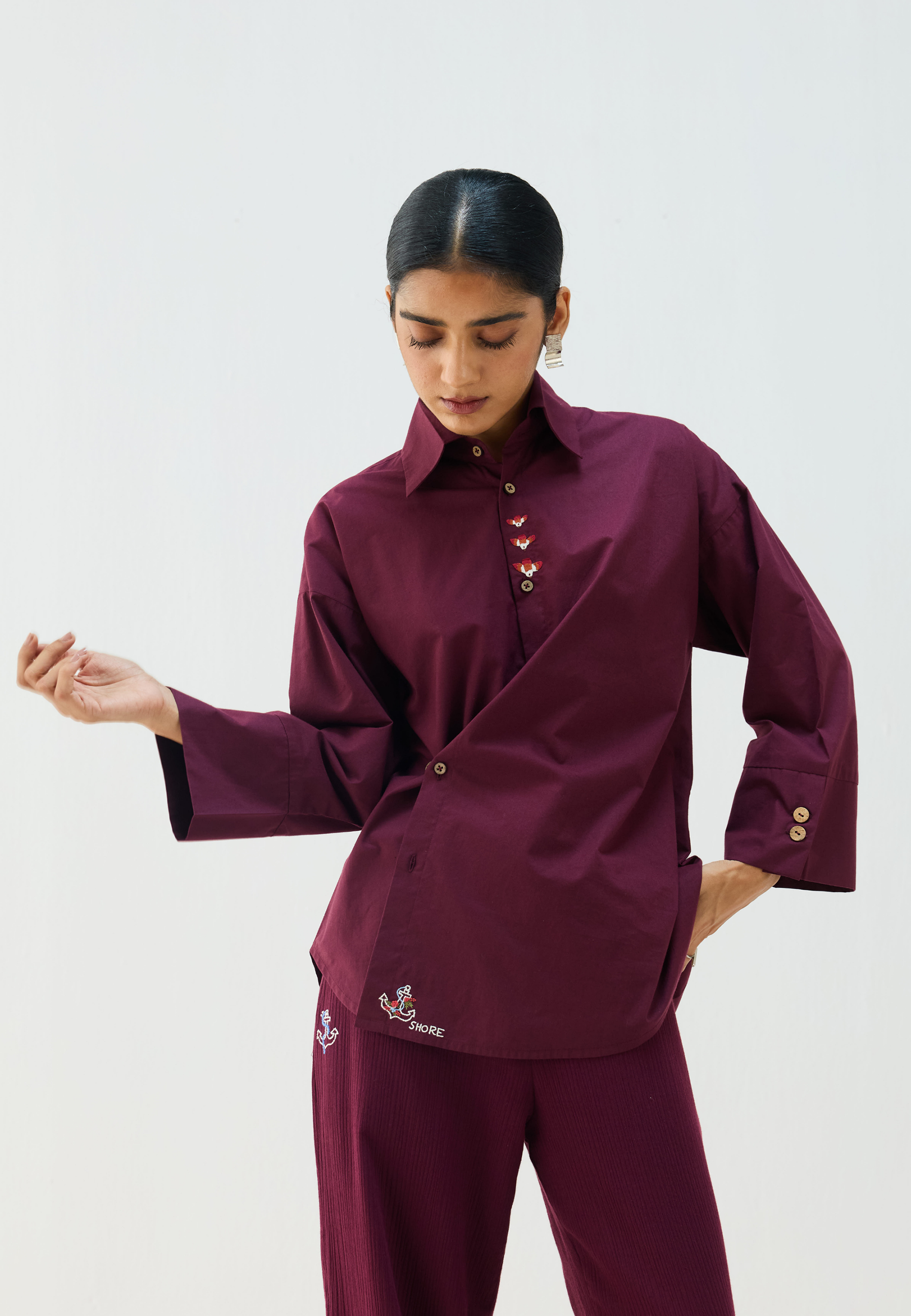 Stillness Organic Cotton Wrap Shirt TOPS SUI