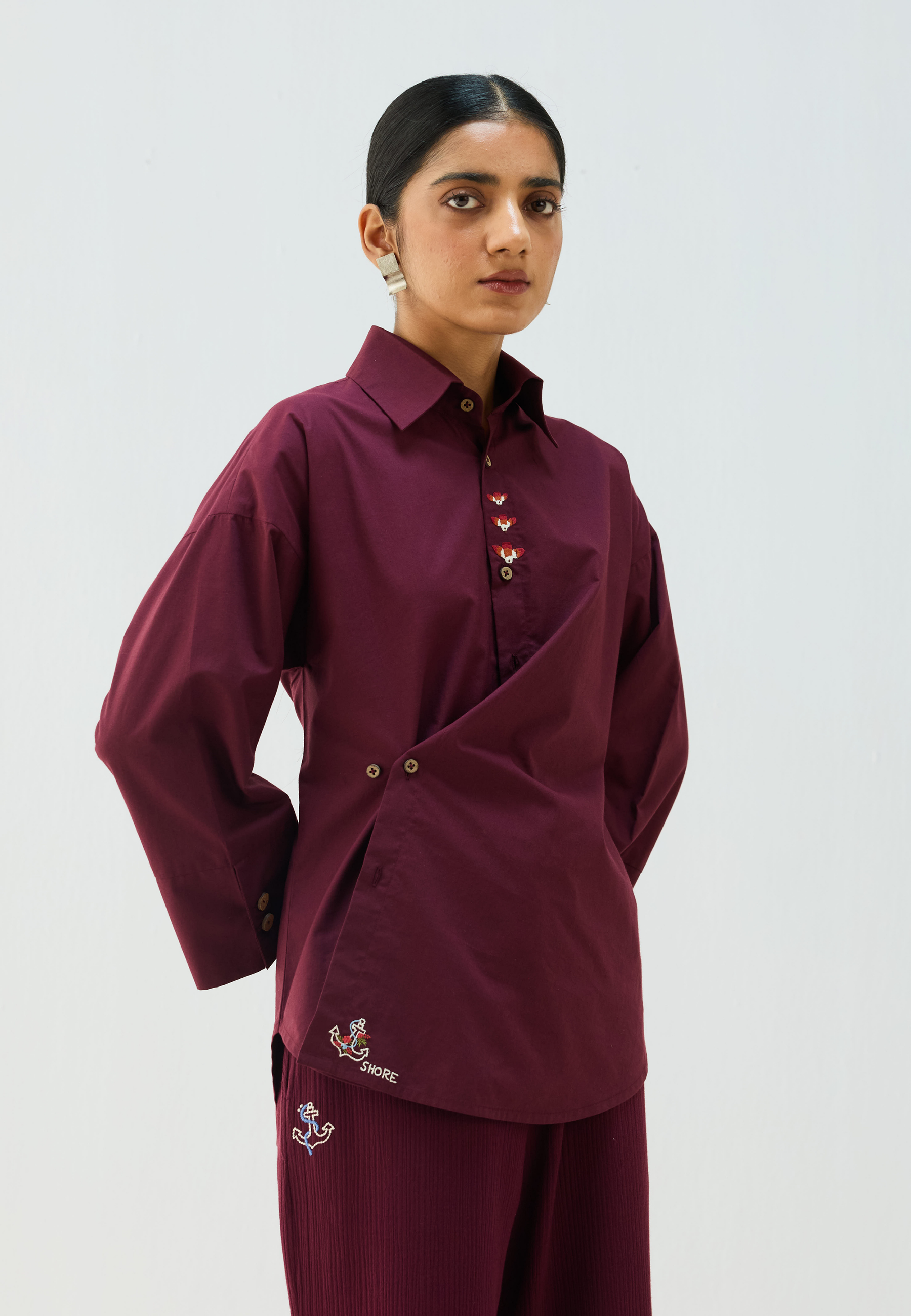 Stillness Organic Cotton Wrap Shirt TOPS SUI