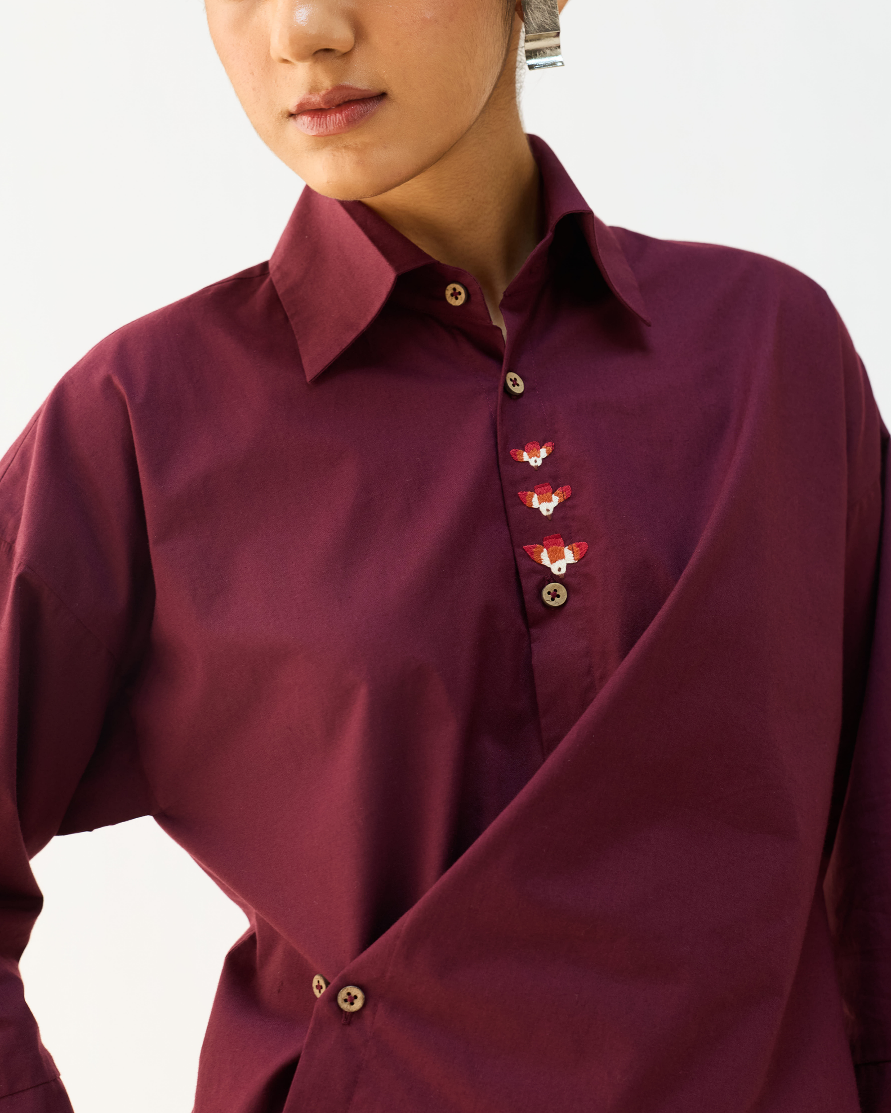 Stillness Organic Cotton Wrap Shirt TOPS SUI