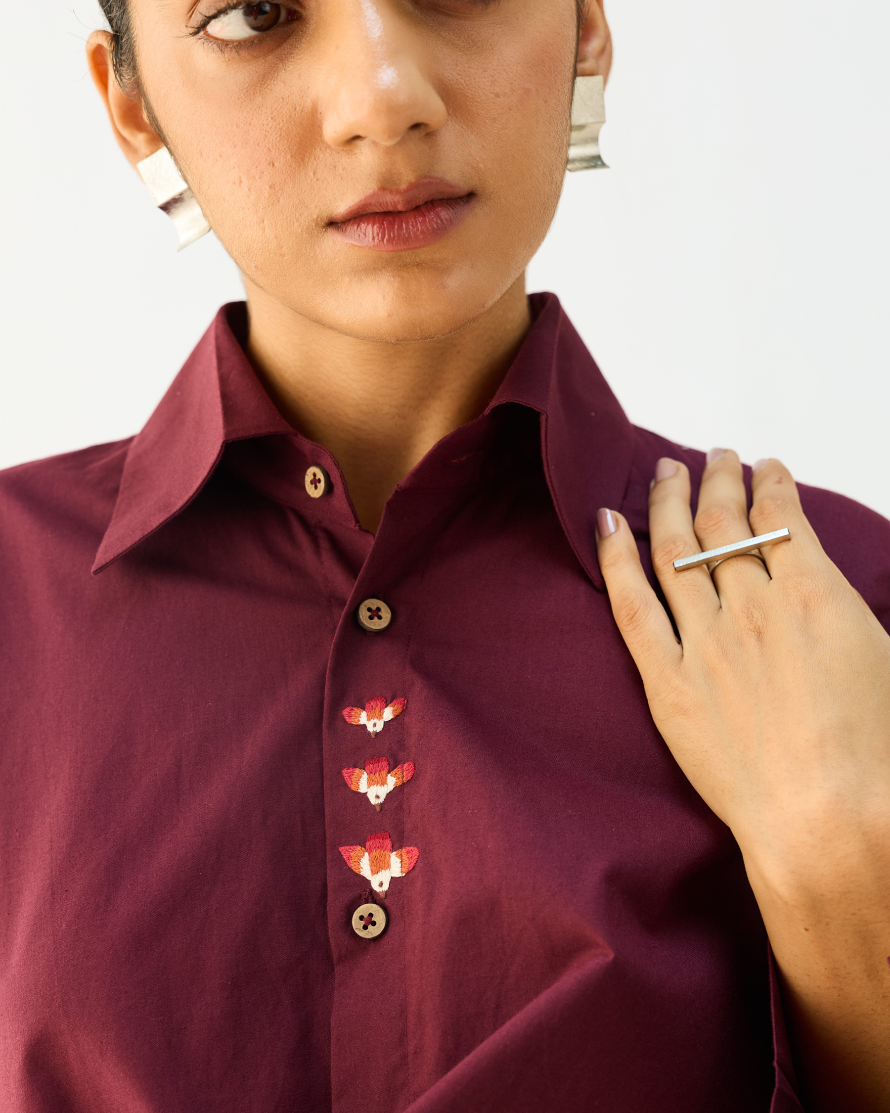Stillness Organic Cotton Wrap Shirt TOPS SUI