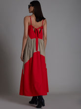 Load image into Gallery viewer, Strap Red &amp; Beige Dress DRESSES Mati   
