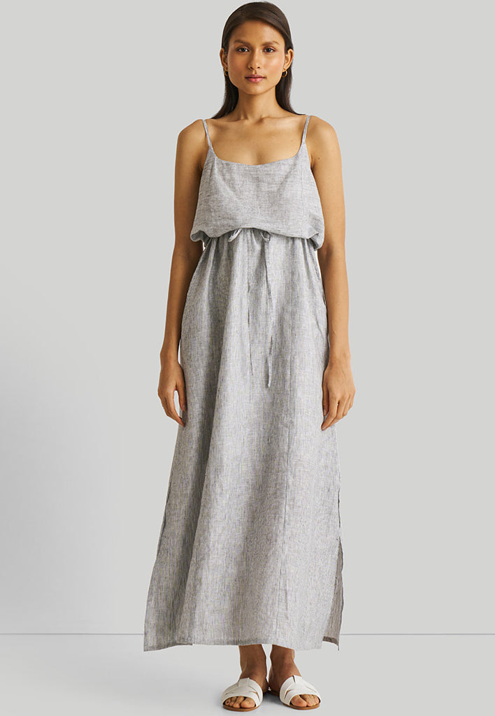 Strappy Pin Striped Maxi Dress DRESSES Reistor