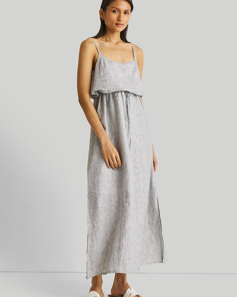 Strappy Pin Striped Maxi Dress DRESSES Reistor