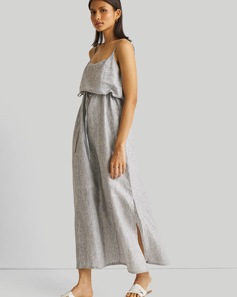 Strappy Pin Striped Maxi Dress DRESSES Reistor