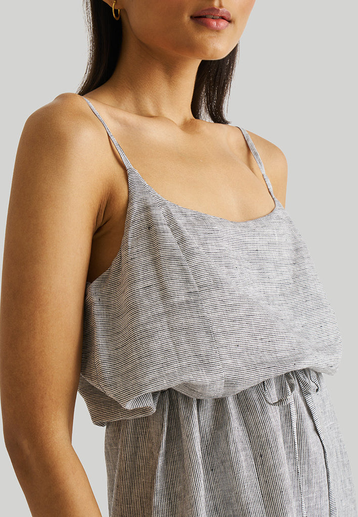 Strappy Pin Striped Maxi Dress DRESSES Reistor