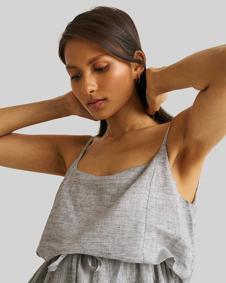 Strappy Pin Striped Maxi Dress DRESSES Reistor