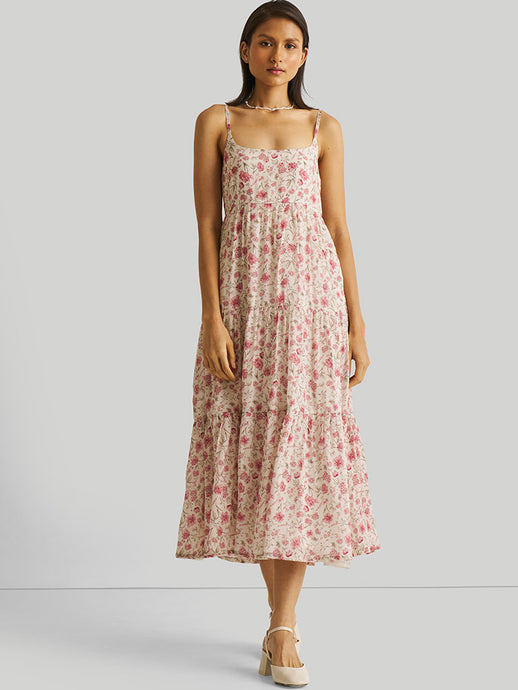 Strappy Tiered Floral Maxi Dress DRESSES Reistor   
