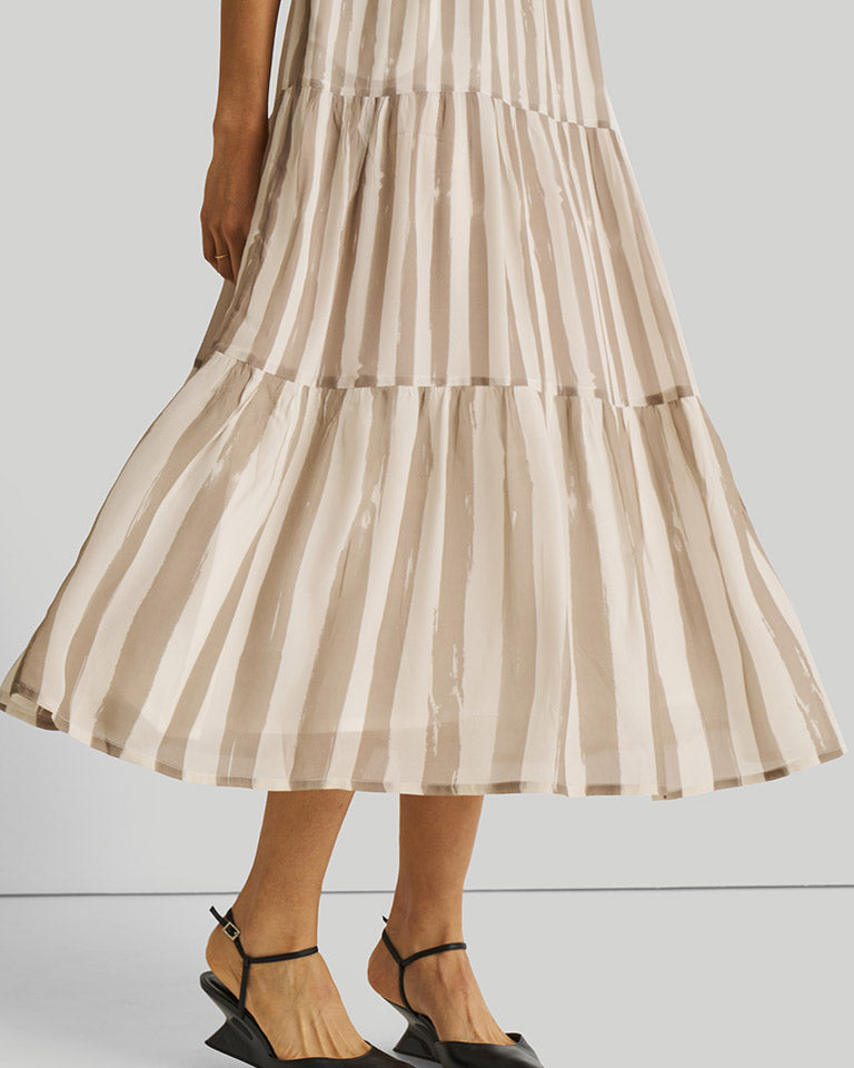 Strappy Ecru Tiered Maxi Dress DRESSES Reistor