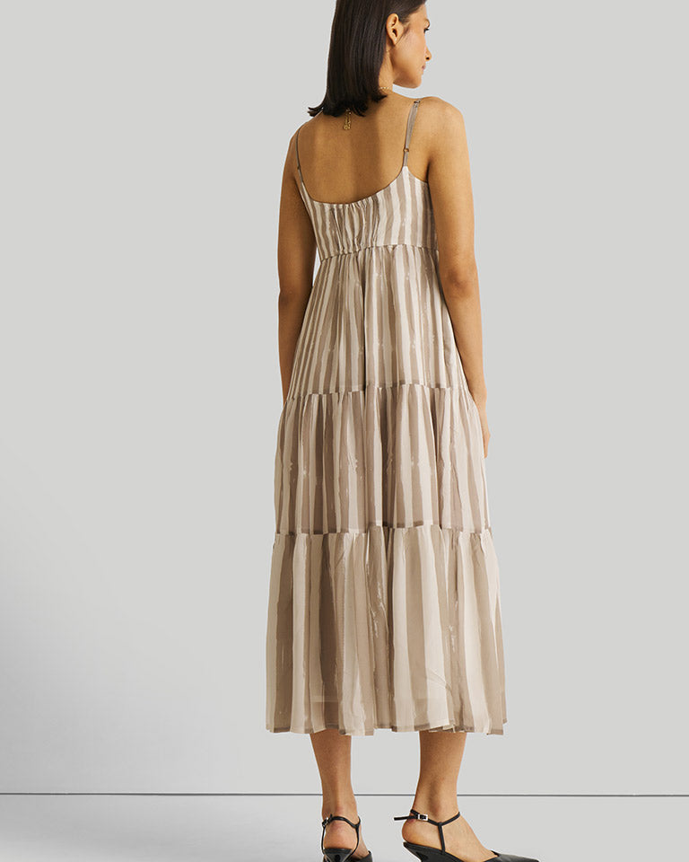 Strappy Ecru Tiered Maxi Dress DRESSES Reistor