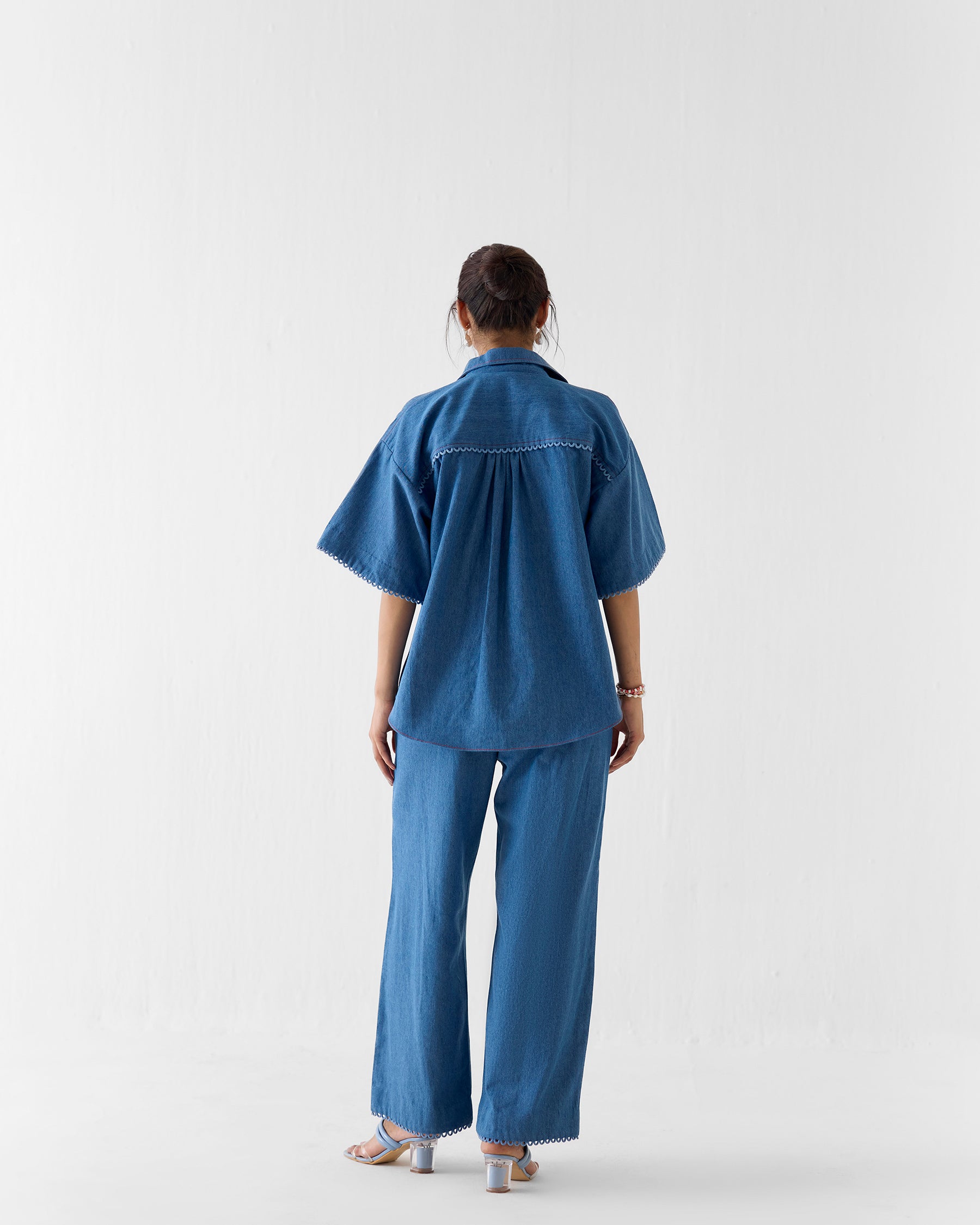 Indigo Patchwork Shirt & Pant Co-ord Set SETS IKKIVI