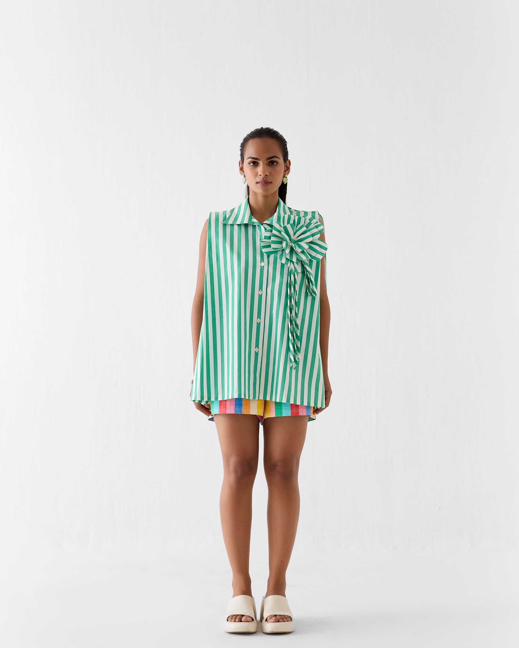 Mint Flower Shirt TOPS IKKIVI