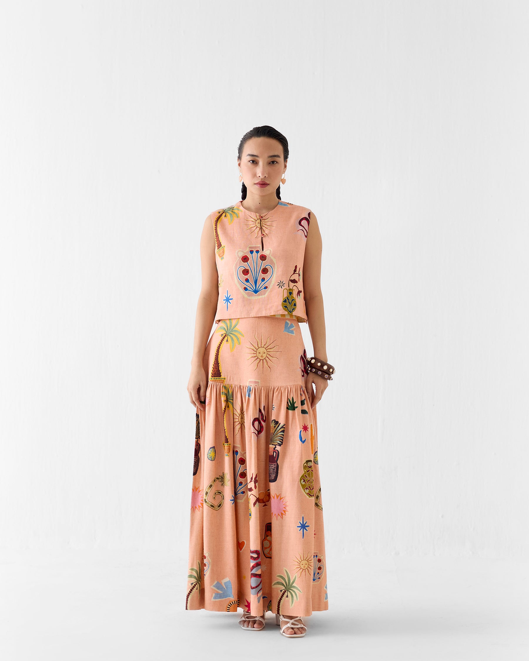Pottery Crop Top & Skirt Set SETS IKKIVI
