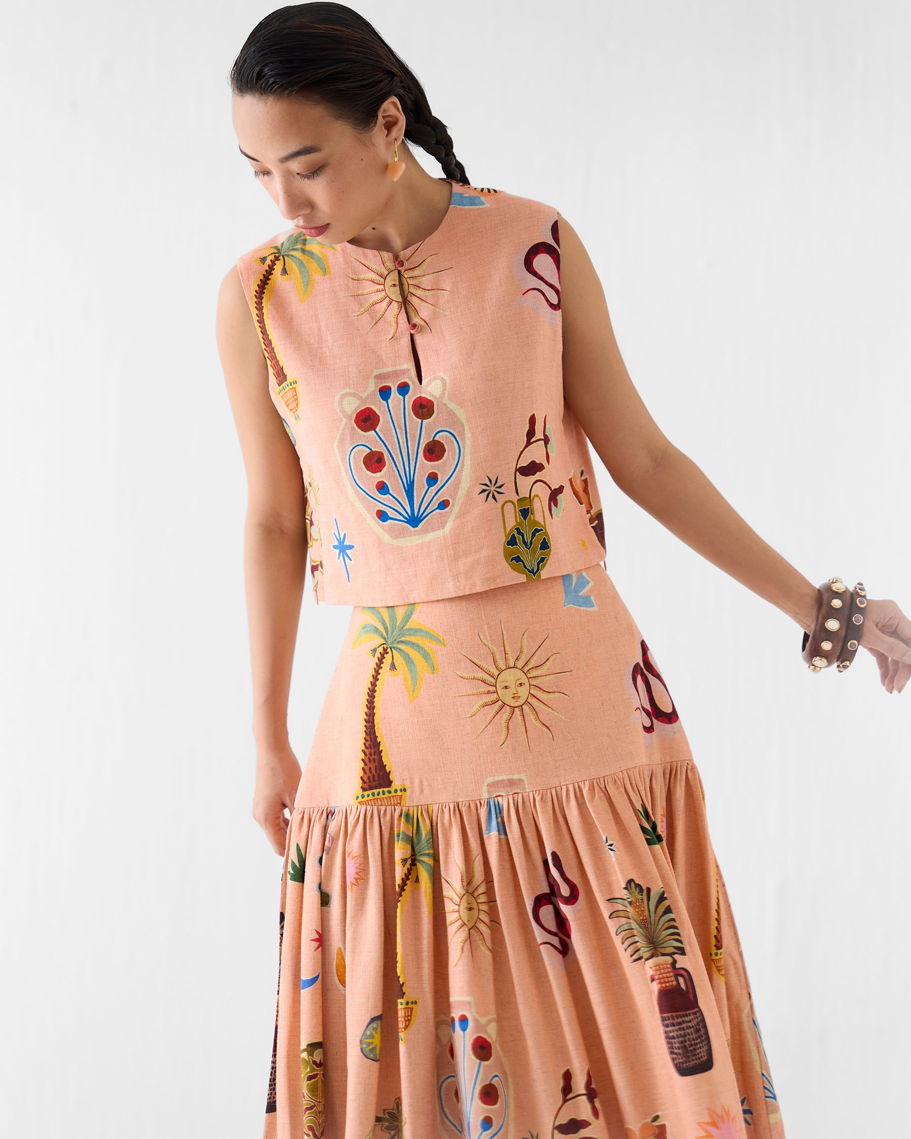 Pottery Crop Top & Skirt Set SETS IKKIVI
