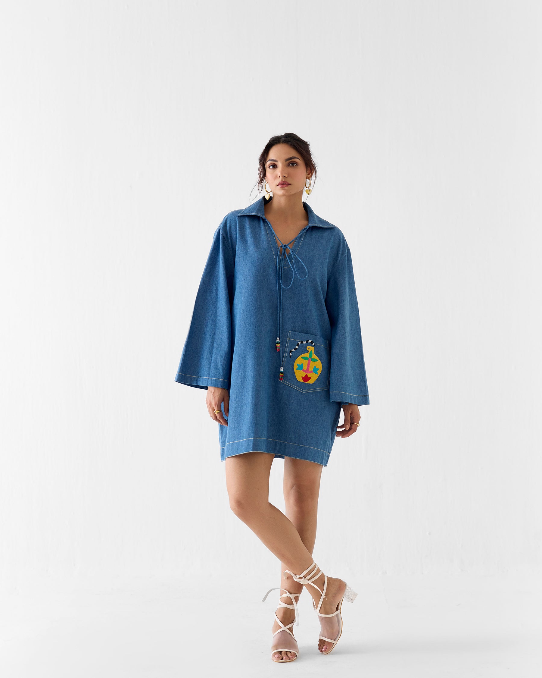Indigo Short Dress DRESSES IKKIVI