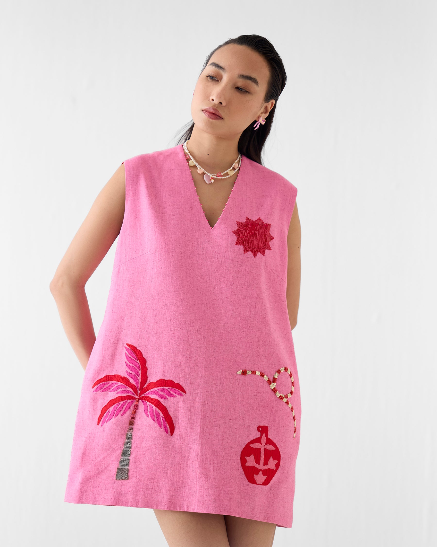 Pink City Short Dress DRESSES IKKIVI