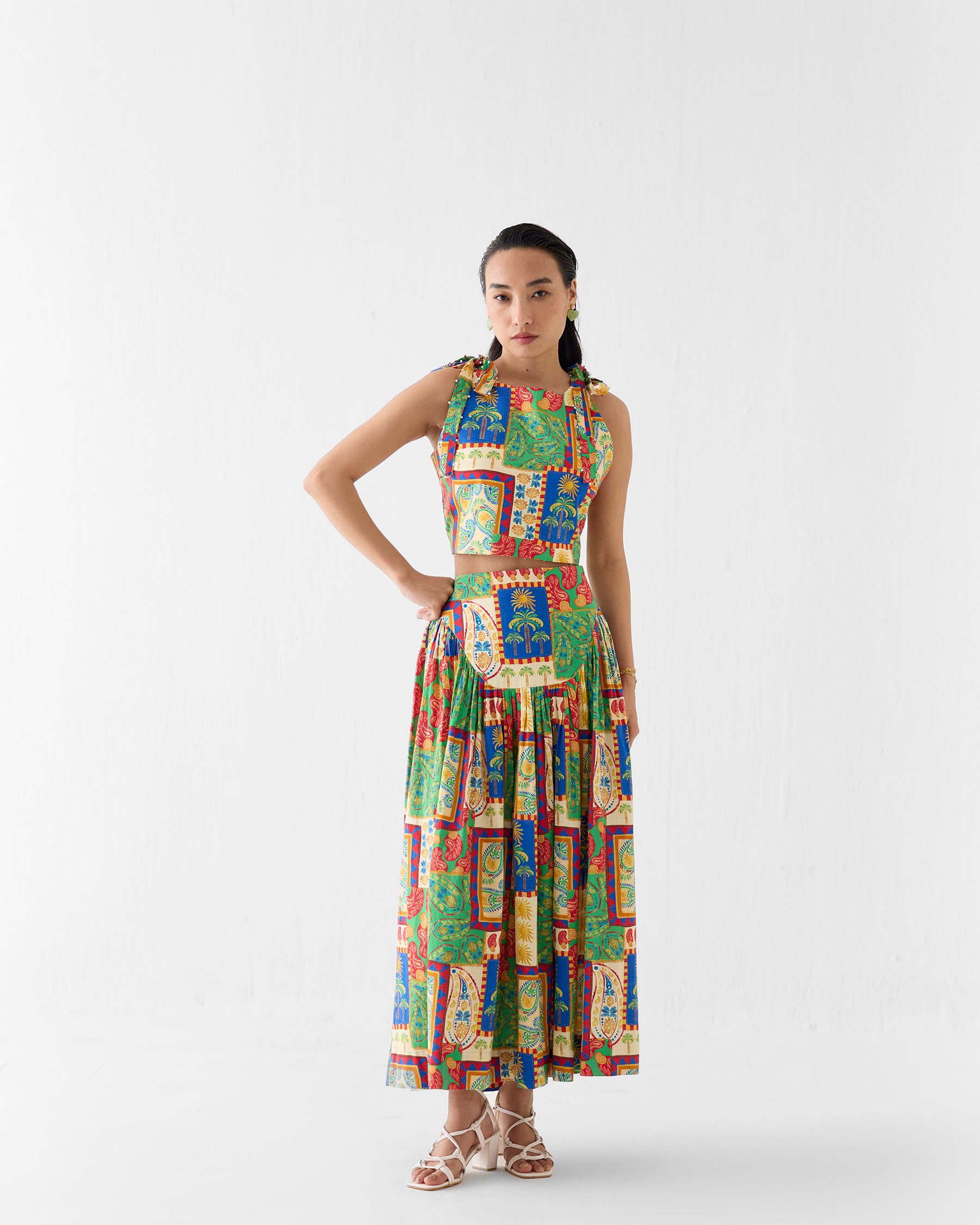 Johari Top & Gathered Skirt Set SETS IKKIVI