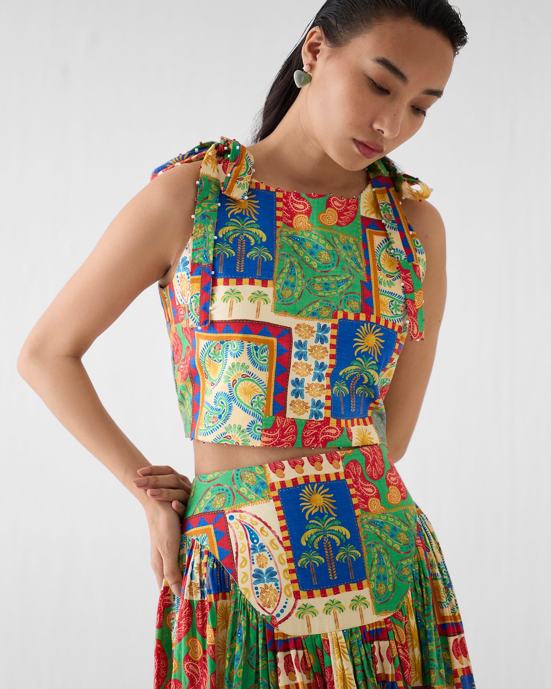 Johari Top & Gathered Skirt Set SETS IKKIVI