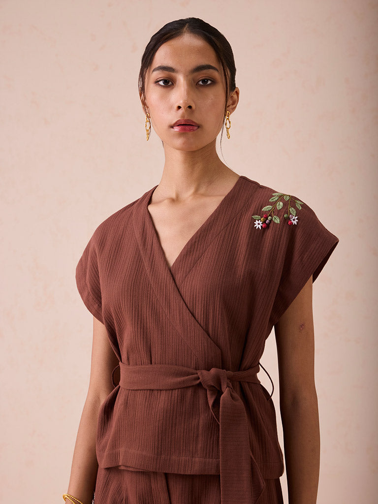 The Berry Bright Wrap Top TOPS SUI